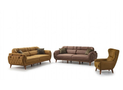 Chesterfield bierstel woonkamerset bankstellen 2x driezits fauteuil meubels
