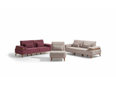Beige-Roze bankstel Exclusieve driezitter bekleding 3-zitsbank éénzitter
