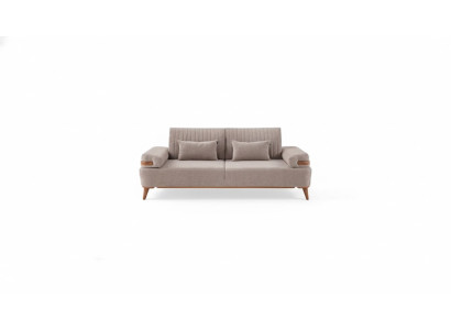 Ontwerper Beige 3-zits bank Woonkamer Houten frame Luxe bankstel