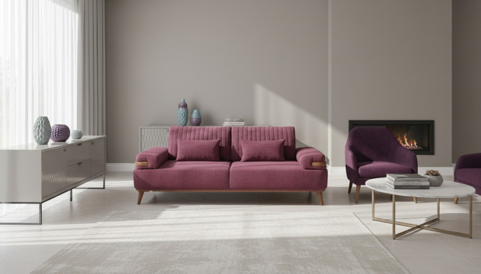 Woonkamer roze 3-zits Moderne driezits luxe gestoffeerde bank