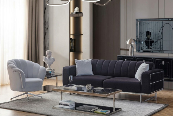 Zitgroep Moderne Stoffen Banken Designer Driepersoonsbank Fauteuil