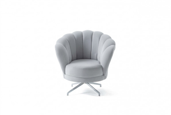 Ontwerper Grijze Fauteuil Woonkamer Luxe Eenpersoons Edelstalen Voeten