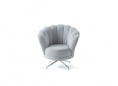 Ontwerper Grijze Fauteuil Woonkamer Luxe Eenpersoons Edelstalen Voeten