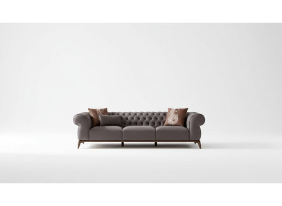 Grijze woonkamer bankstel Luxe 4-zits designer 3-zits elegante fauteuil