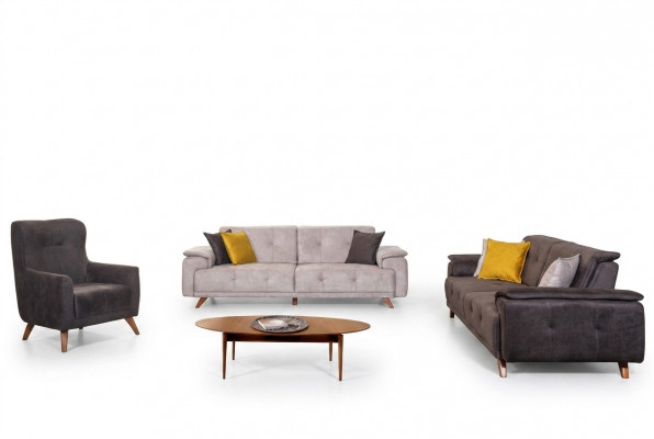 Woonkamer meubels Stijlvolle driezitter 3-zits gestoffeerde fauteuil 3-delig set