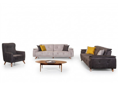 Woonkamer meubels Stijlvolle driezitter 3-zits gestoffeerde fauteuil 3-delig set