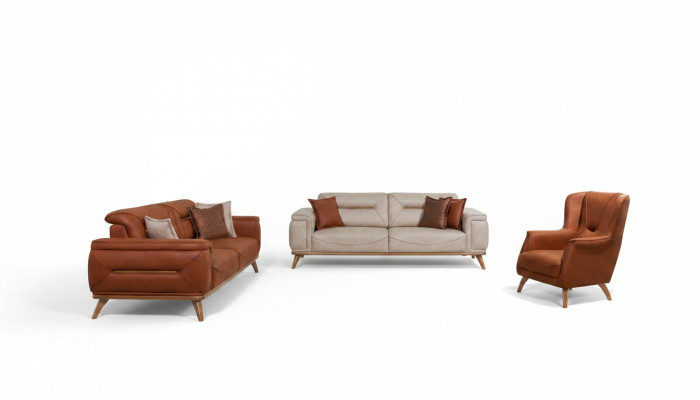 Woonkamer ontwerper zitmeubelen bankstellen 3-zits gestoffeerde fauteuil 3-delig