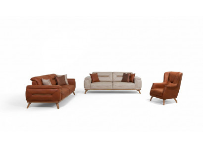 Woonkamer ontwerper zitmeubelen bankstellen 3-zits gestoffeerde fauteuil 3-delig