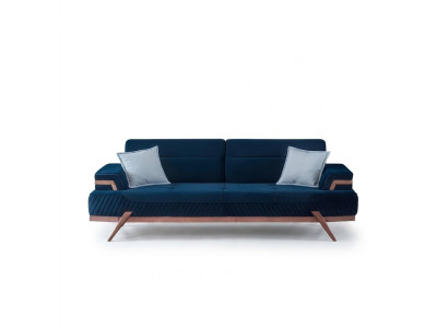 Donkerblauwe bank Woonkamer 3-zits Textiel Bank Designer Driepersoons
