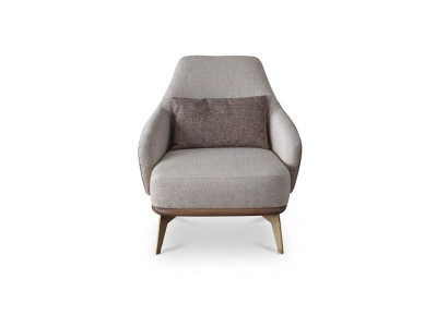 Exclusieve fauteuil woonkamer textiel eenzitter design stijlvolle houten poten