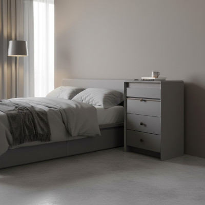 Exclusieve grijze commode Luxe 4 laden Slaapkamer Houten meubels