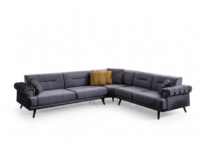 Exclusieve grijze hoekbank L-vorm designbank Moderne woonkamer bank