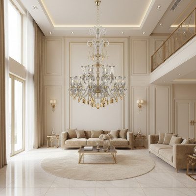 Ontwerper Zilveren Gouden Kroonluchter Woonkamer Hanglamp