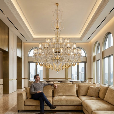 Stijlvolle kroonluchter woonkamer kristallen kroonluchter designer hanglamp.
