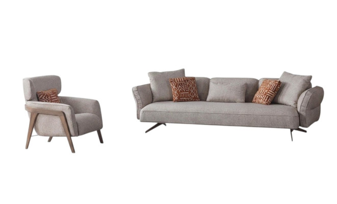 Luxe Modern Woonkamer Set 4-delig. Bank 4-zits Fauteuil salontafel Set