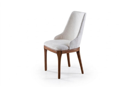 Exclusieve witte stoelen met bruine houten poten design eetkamer nieuwigheid.