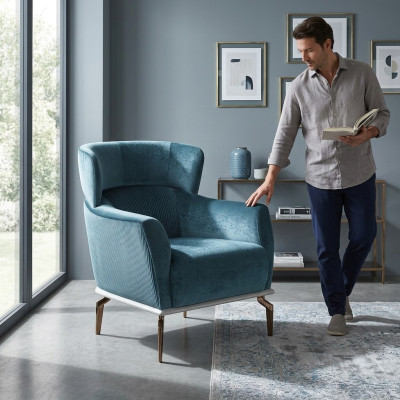 Ontwerp fauteuil Modern groene kleur Woonkamer Zitmeubelen Textiel Luxe Meubels.