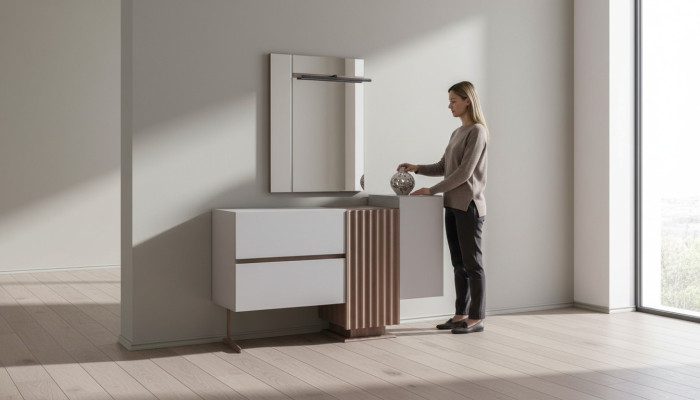 Moderne kaptafel grijs Slaapkamermeubels Kaptafel met spiegel