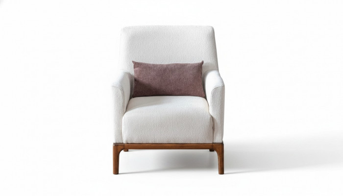 Ontwerp fauteuil 1-zits luxe ontspanning stof wit fauteuil in woonkamer club lounge.