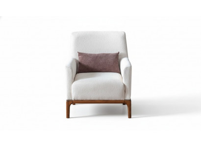 Ontwerp fauteuil 1-zits luxe ontspanning stof wit fauteuil in woonkamer club lounge.