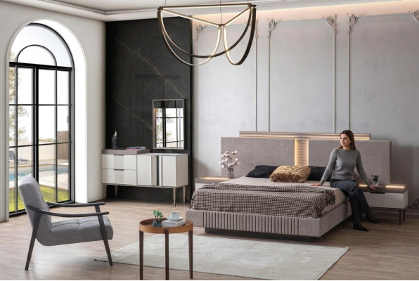 Ontwerp slaapkamer 5-delig slaapkamer set Bed Nachtkastje Kaptafel