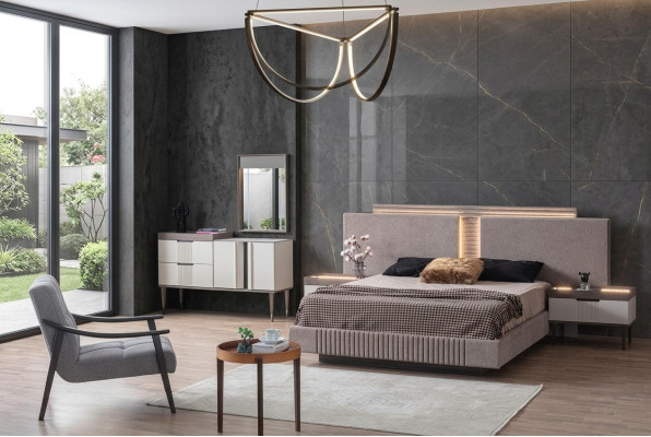 Ontwerp slaapkamer 5-delig slaapkamer set Bed Nachtkastje Kaptafel