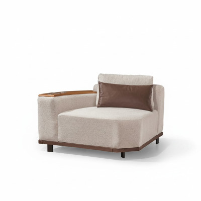 Exclusieve Beige Hoekbank L-vorm Woonkamer Hoekbank Gestoffeerde Banken Nieuw