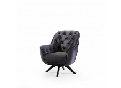Fauteuil Modern Zwarte kleur Woonkamer Textiel Luxe Design Meubels