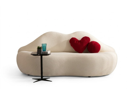 Ontwerper 3-zitsbank Wit Beige in de vorm van banken Bankenlippen stijlvol