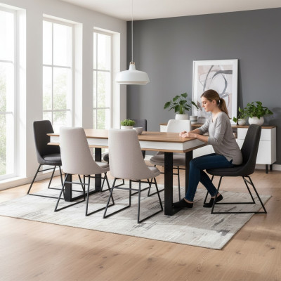 Eetkamergroep eethoek eettafel tafel 6x armstoelen stoel stoelen 7-delig