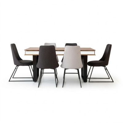Eetkamergroep eethoek eettafel tafel 6x armstoelen stoel stoelen 7-delig