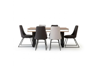 Eetkamergroep eethoek eettafel tafel 6x armstoelen stoel stoelen 7-delig