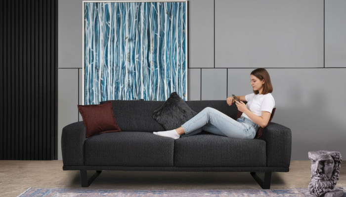 Ontwerp Bankstel 3-zits Woonkamer Luxe Zwarte Meubels Bankstellen Sofas