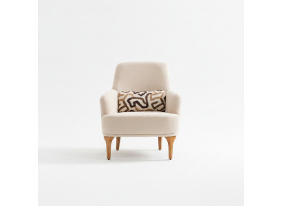 Ontwerp fauteuil beige kleur woonkamer hout stijlvol lounge club meubels