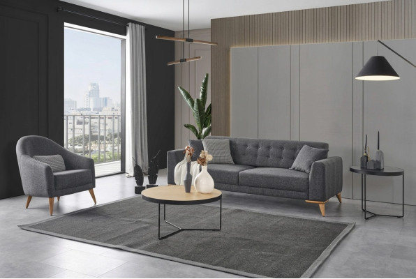 Ontwerper woonkamerset 2-delig. Driezitsbank fauteuil 3+1 bankstellen banken