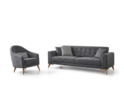 Ontwerper woonkamerset 2-delig. Driezitsbank fauteuil 3+1 bankstellen banken