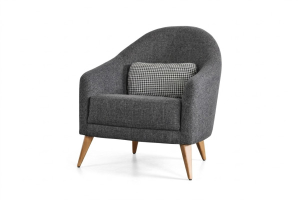 Designer zachte grijze fauteuils luxe woonkamer bekleding textiel lounge club