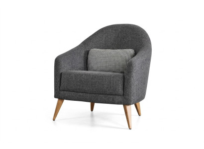 Designer zachte grijze fauteuils luxe woonkamer bekleding textiel lounge club