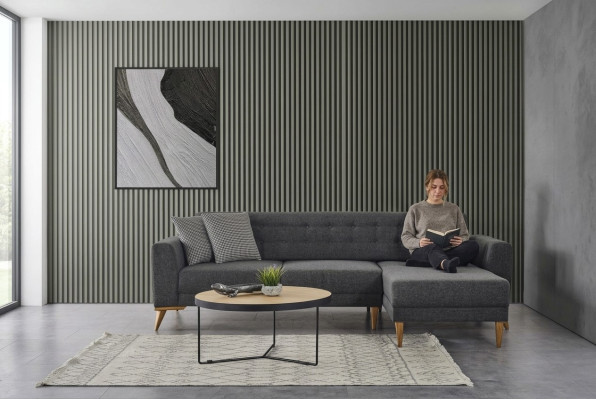 Luxe hoekbank L-vormige moderne grijze bank designer meubels woonkamer