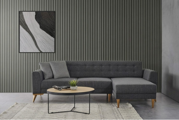 Luxe hoekbank L-vormige moderne grijze bank designer meubels woonkamer