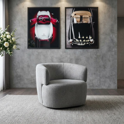 Ontwerpstoel Grijs Luxe Meubels Woonkamer Bekleding Textiel Lounge Club