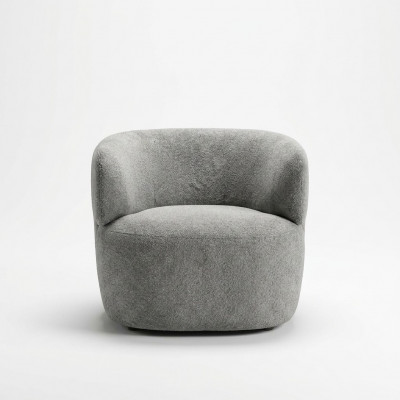 Ontwerpstoel Grijs Luxe Meubels Woonkamer Bekleding Textiel Lounge Club