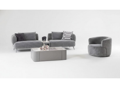 Luxe woonkamerset 2-delig. Driezitsbank Fauteuil 3+1 bankstelbanketten