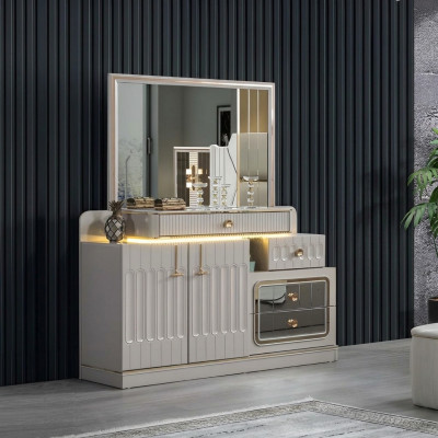 Luxe dressoir met spiegel slaapkamer meubels stijl wit dressoir meubels