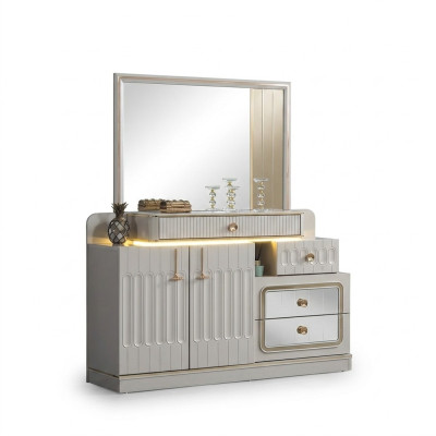 Luxe dressoir met spiegel slaapkamer meubels stijl wit dressoir meubels