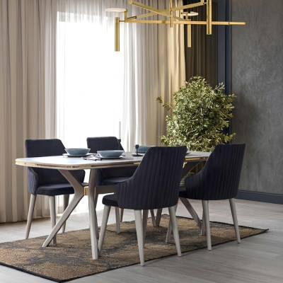 Moderne 7-delige eetkamerset, tafel 6 stoelen Moderne eetkamersetten