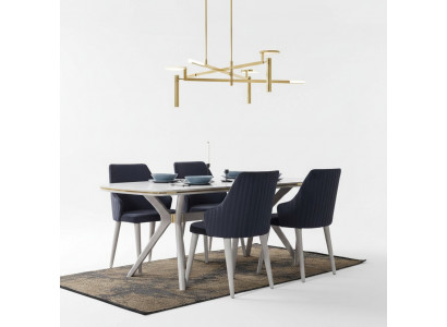 Moderne 7-delige eetkamerset, tafel 6 stoelen Moderne eetkamersetten