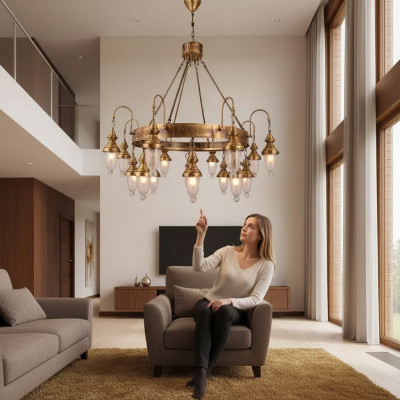 Antieke Stijl Lamp Kroonluchter Ridder Ronde Lampen Plafondlamp