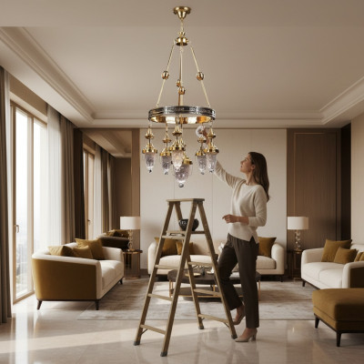 Plafondlamp kroonluchter hanglamp woonkamer luxe glans armatuur