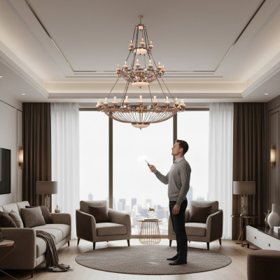 Grote lamp kroonluchter luxe lampen xxl plafondlamp 250x300